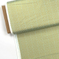 Preview: ST10193 Unelastische Webware lindgrün mit goldmetallischem Vierecksmuster als Meterware aus 100% Baumwolle